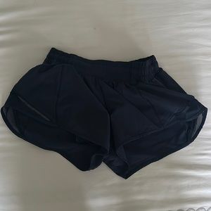 Navy Lulu Lemon Hotty Hot Shorts 2.5